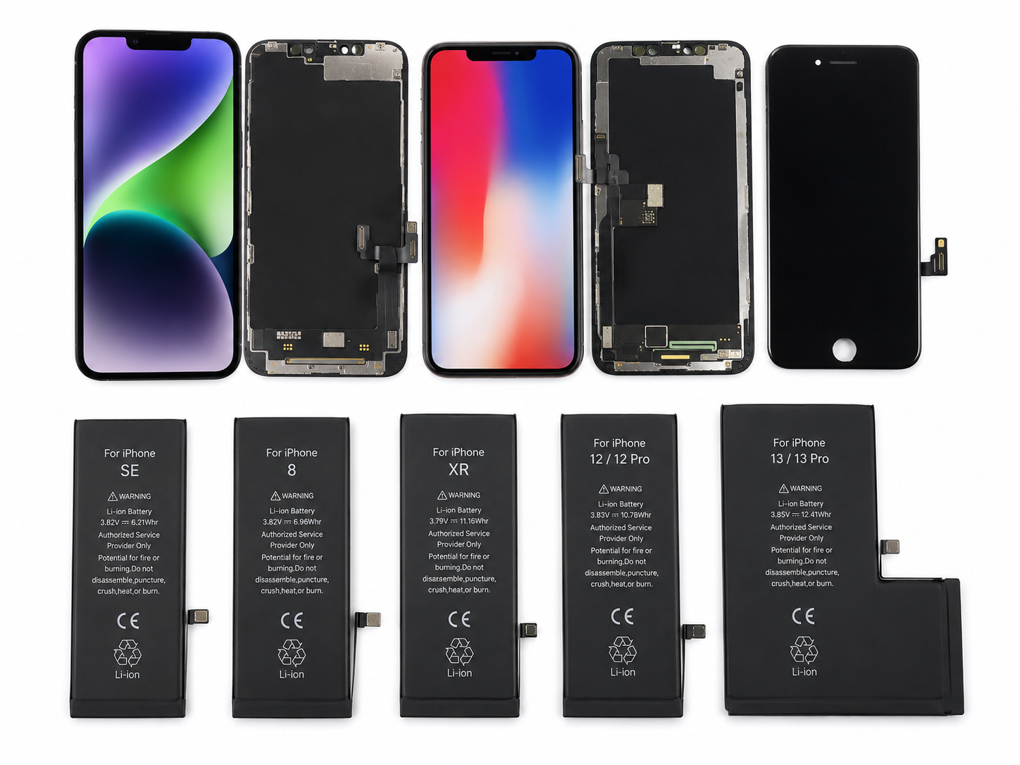 iPhone screens and batteries